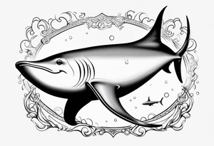 Smiling cownose ray tattoo idea