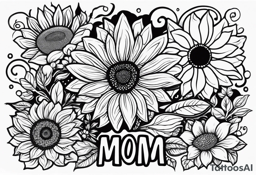 Memorial arm sleeve for mom with rainbow sunflowers and butterflies tattoo idea