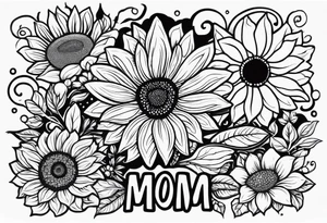 Memorial arm sleeve for mom with rainbow sunflowers and butterflies tattoo idea