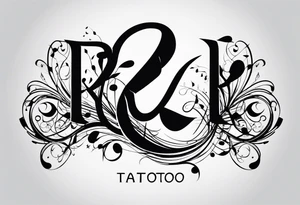 Musical notes depicting the letters R and L tattoo idea