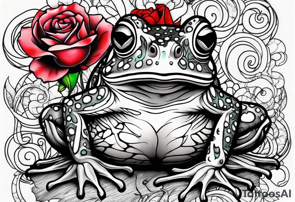 The name Marti heart frog roses tattoo idea