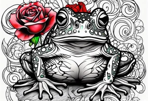 The name Marti heart frog roses tattoo idea