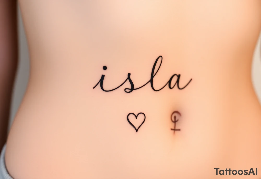 isla with a heart at the end tattoo idea