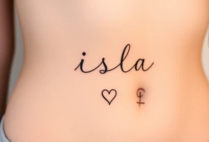 isla with a heart at the end tattoo idea