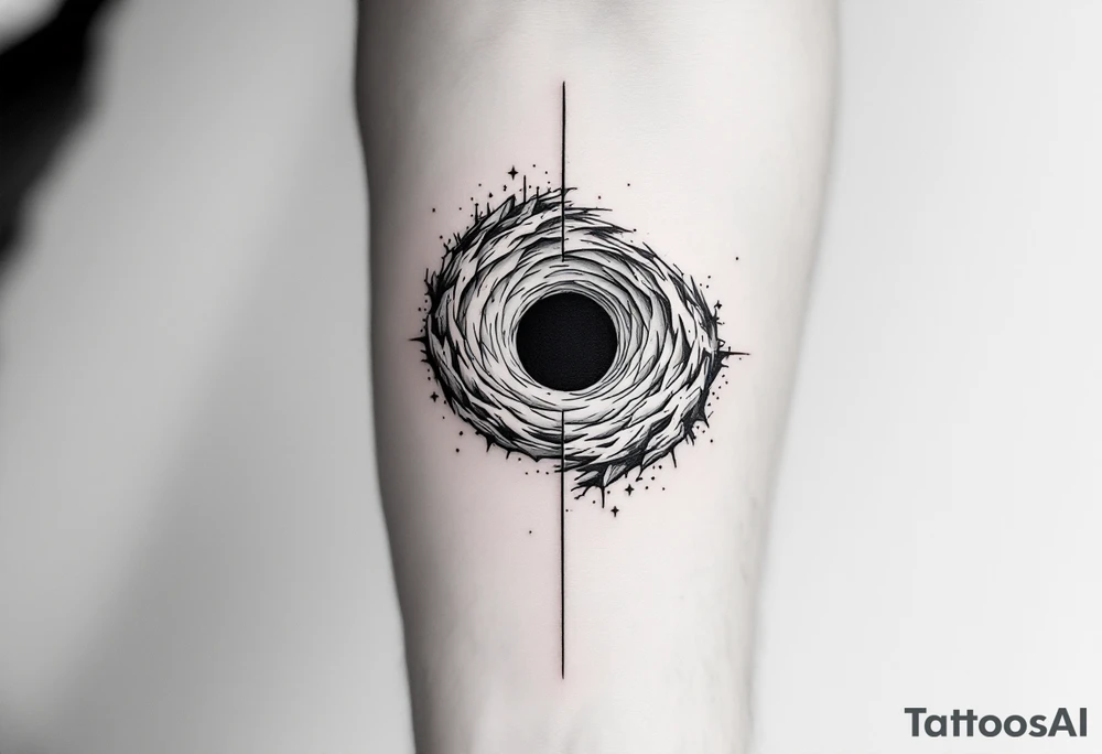 2 different worlds on both sides of a black hole tattoo idea