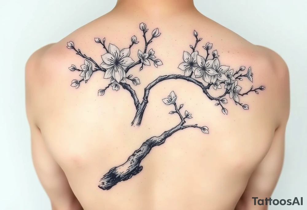 Japanese cherry blossom tree tattoo idea