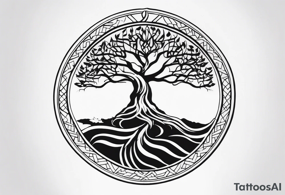 Yggdrasil without the rond shape tattoo idea