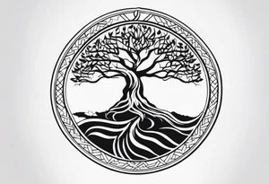 Yggdrasil without the rond shape tattoo idea