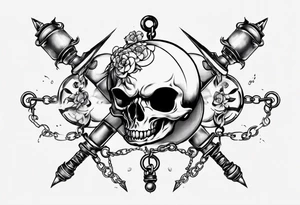 ball mace on a chain tattoo idea