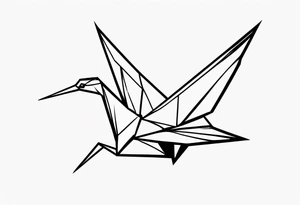 Origami Crane with Torn Edges tattoo idea