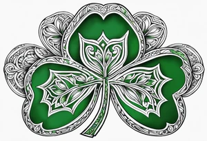 Ireland shamrock green tattoo idea