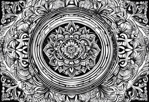 small round tattoo with open in the middle tattoo idea