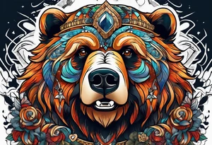 bear using chisel tattoo idea