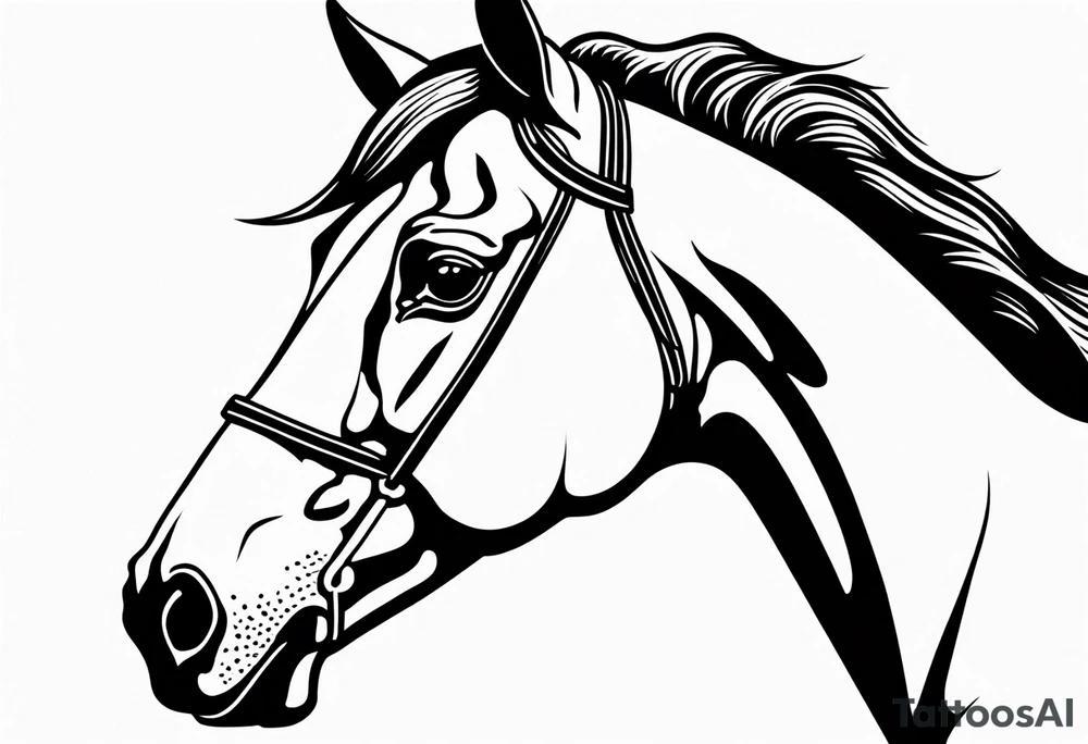 Horse portrait no shading tattoo idea