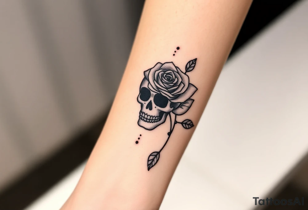 Love Each Day tattoo with a skull and rose tattoo idea