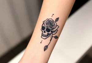 Love Each Day tattoo with a skull and rose tattoo idea