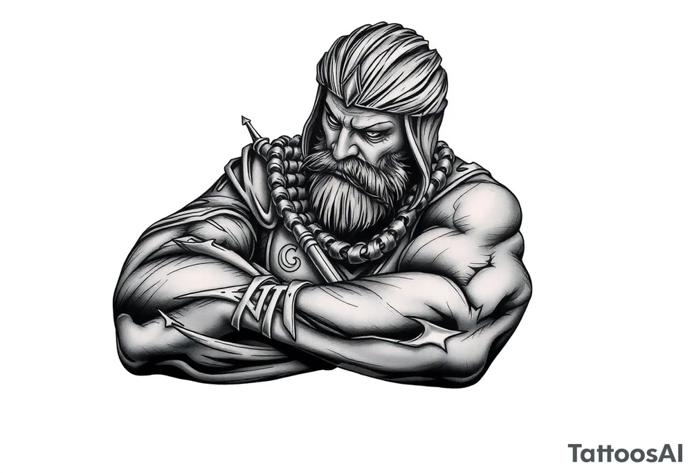 Weary warrior taking a break tattoo idea