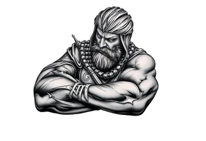 Weary warrior taking a break tattoo idea