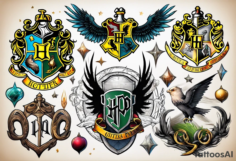 Harry Potter symbols around the elder want tattoo idea