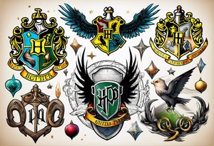 Harry Potter symbols around the elder want tattoo idea