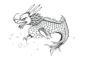 dragon koi fish in water tattoo idea