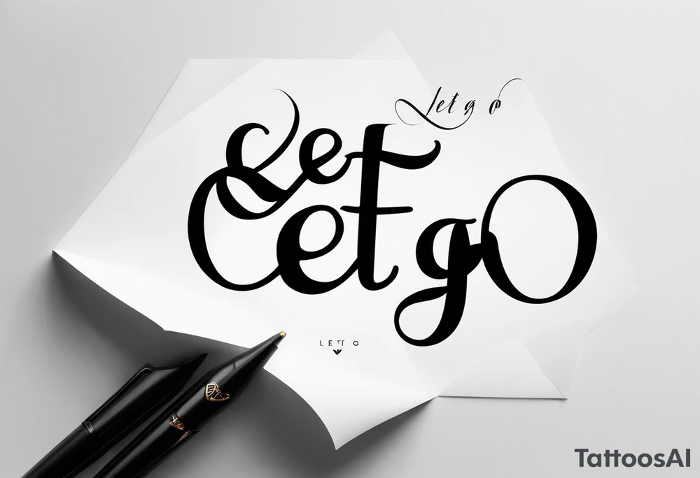 Elegant but simple design of the words Let Go tattoo idea