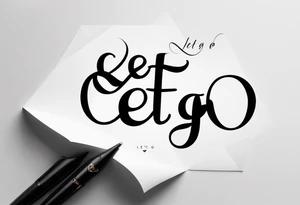 Elegant but simple design of the words Let Go tattoo idea