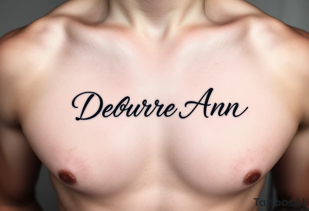 Deborah Ann in cursive across the chest tattoo idea