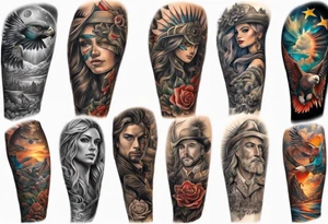 Texas history sleeve tattoo idea