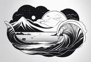Seascape tattoo idea