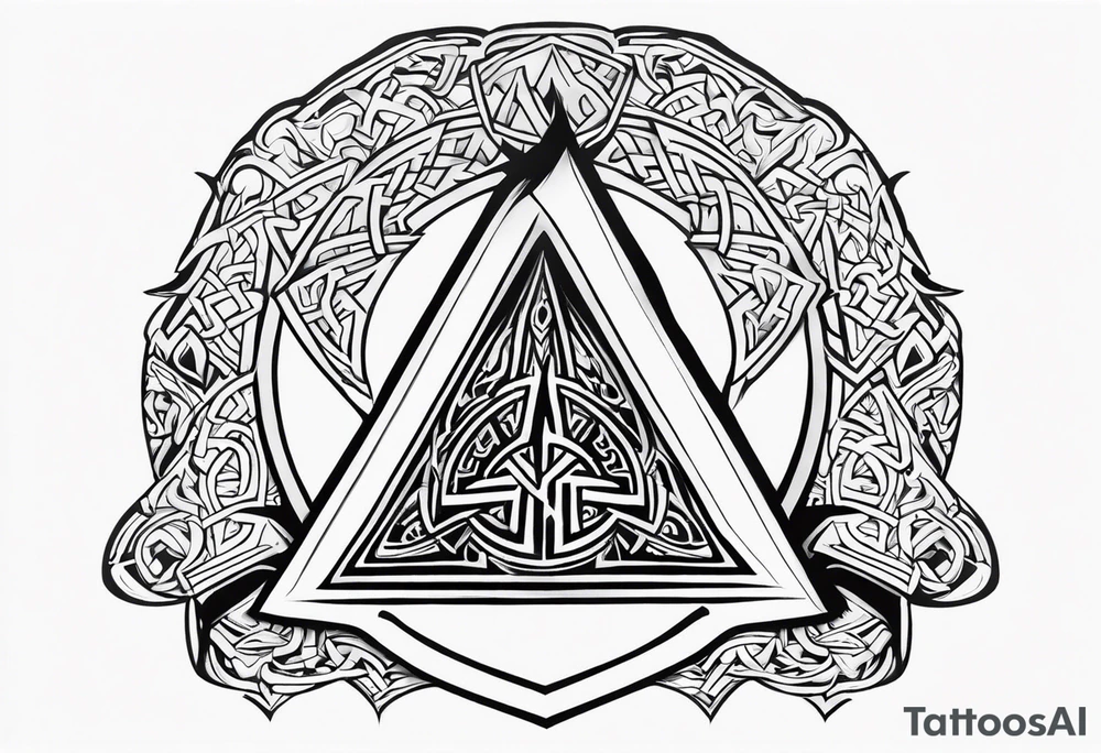 Valhalla
Sword shield valknut axe fire tattoo idea