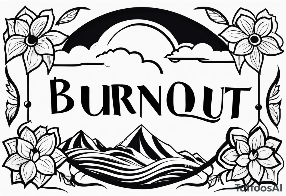 tattoo idea with the word burnout. Dual nature tattoo idea