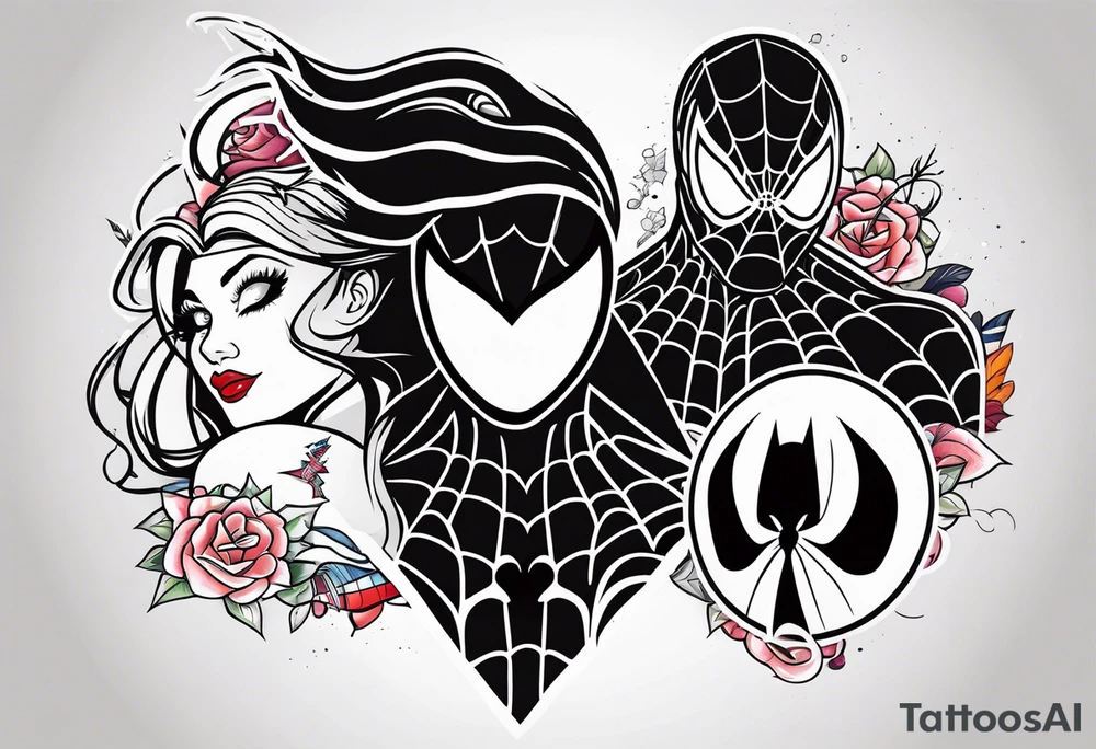 Couple tattoo with Venom and Spider-man tattoo idea