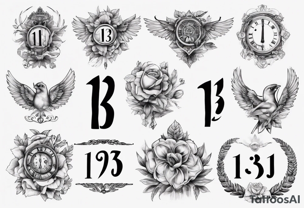 swedish theme with number 13 in roman numerals tattoo idea swedish theme with number 13 in roman numerals tattoo idea