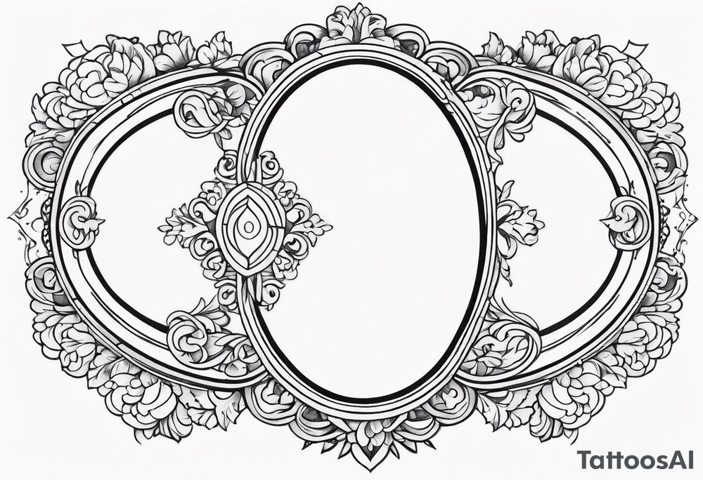 ornate oval frame tattoo idea