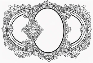 ornate oval frame tattoo idea