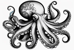 octopus with neon Blue suckers tattoo tattoo idea