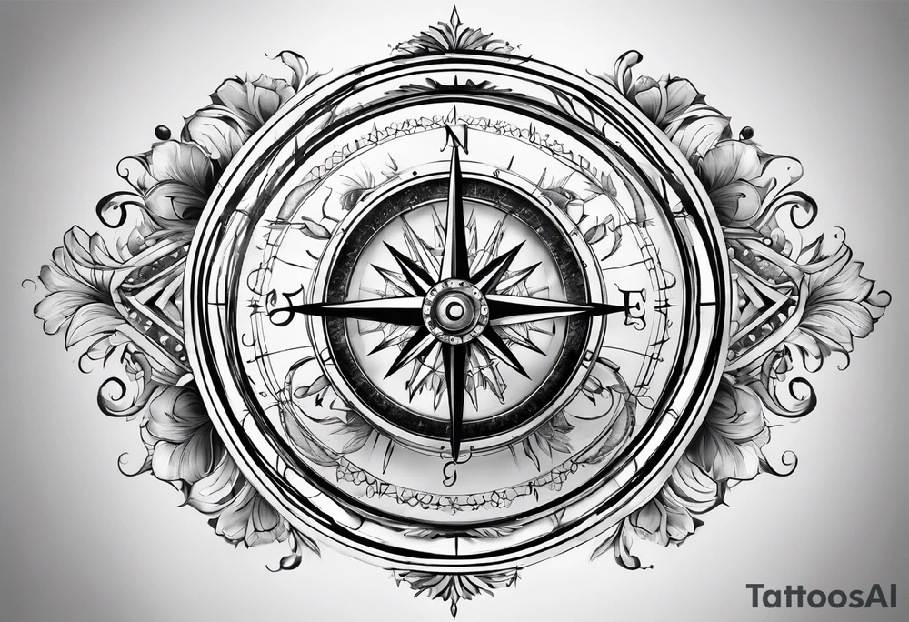divine proportion and compass tattoo idea