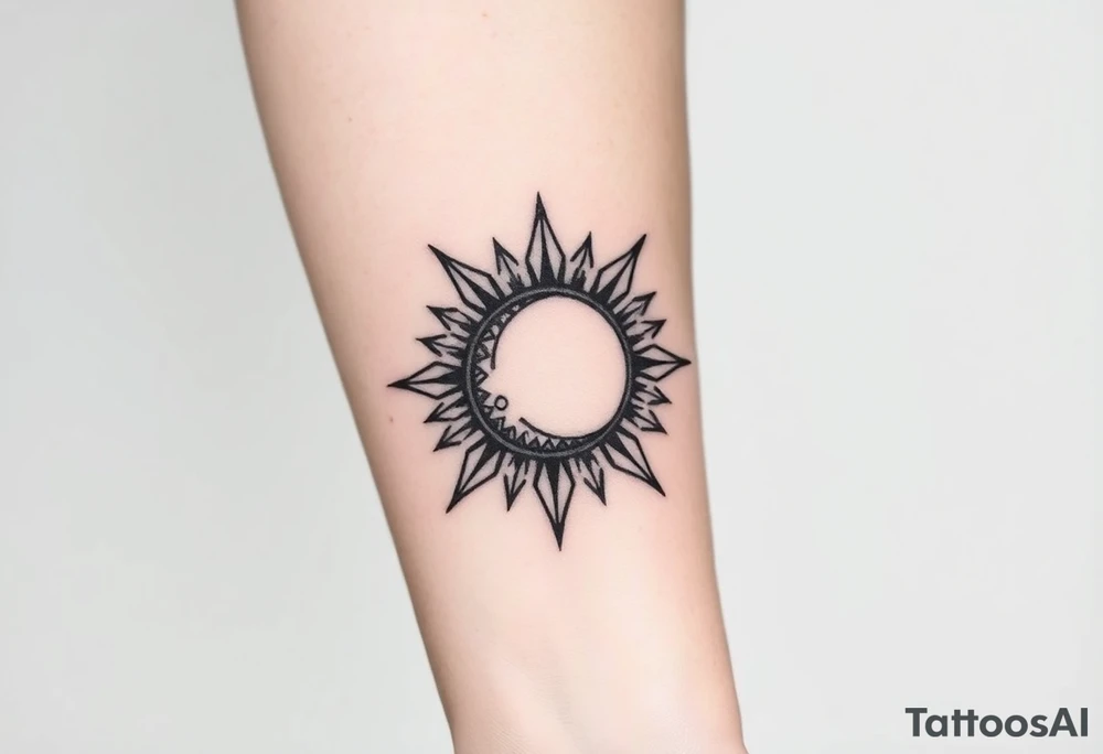 Sun and moon tattoo idea
