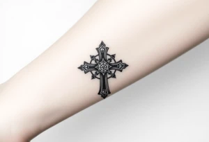 jeweled cross tattoo idea