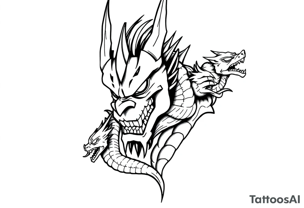 Shenron with 7 dragon balls tattoo idea