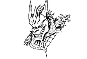 Shenron with 7 dragon balls tattoo idea