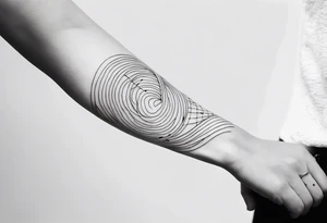 thin tattoo that cirlces the arm and forearm tattoo idea