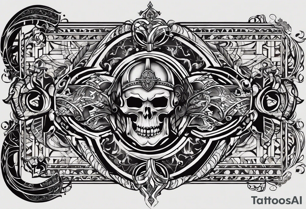 The tattoo is spiritually driven, using the Latin quote "Vincit qui see Vincit," which translates to "He who conquers himself conquers the world." Create this tattoo using the ideas of the warrior spirit, discipline, and growth in all aspects of life tattoo idea