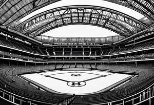 Minute Maid Park with Houston Astros written below it tattoo idea