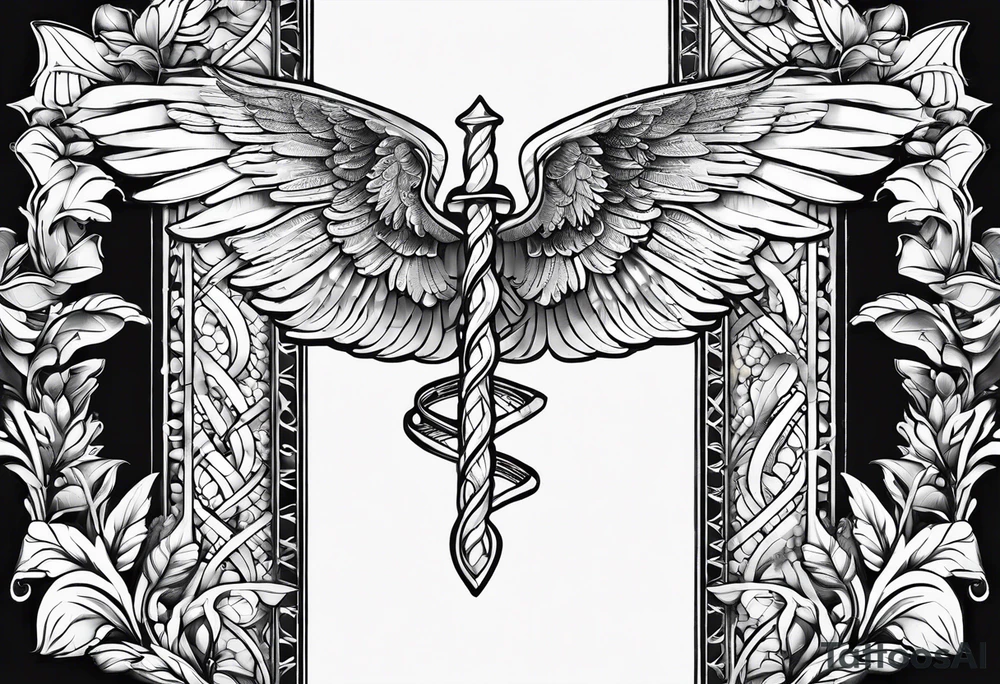DNA helix made from angel wing.
add leaf tattoo idea