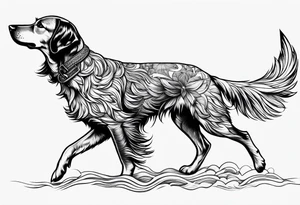 bird dog retrieving birds tattoo idea