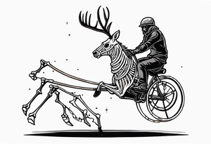 death riding on a reindeer skeleton tattoo idea