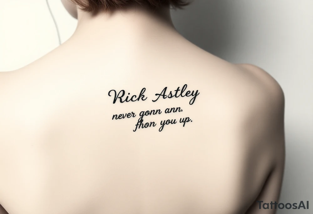 Rick Astley Never Gonna Give You Up tattoo idea