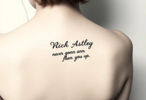Rick Astley Never Gonna Give You Up tattoo idea